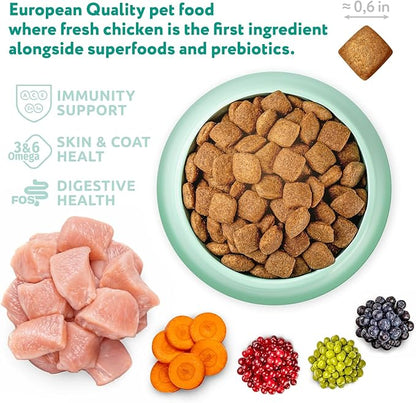OPtimeal Grain-Free Dog Food - Proudly Ukrainian - Balanced Dog Food Dry Recipe with Immunity Support, Non-Grain Dry Dog Food for All Dog Breeds (8.8 lbs, Chicken & Veggies)