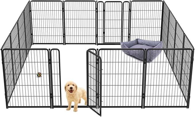 FXW Homeplus Dog Playpen Designed for Indoor Use, 40" Height for Large Dogs, Black│Patented