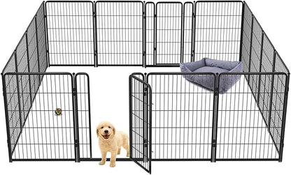 FXW Homeplus Dog Playpen Designed for Indoor Use, 40" Height for Large Dogs, Black│Patented