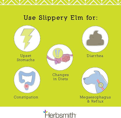 Herbsmith Organic Slippery Elm - Digestive Aid for Dogs and Cats - Constipation and Diarrhea Relief for Dogs and Cats - Megaesophagus Dog Aid - 150g