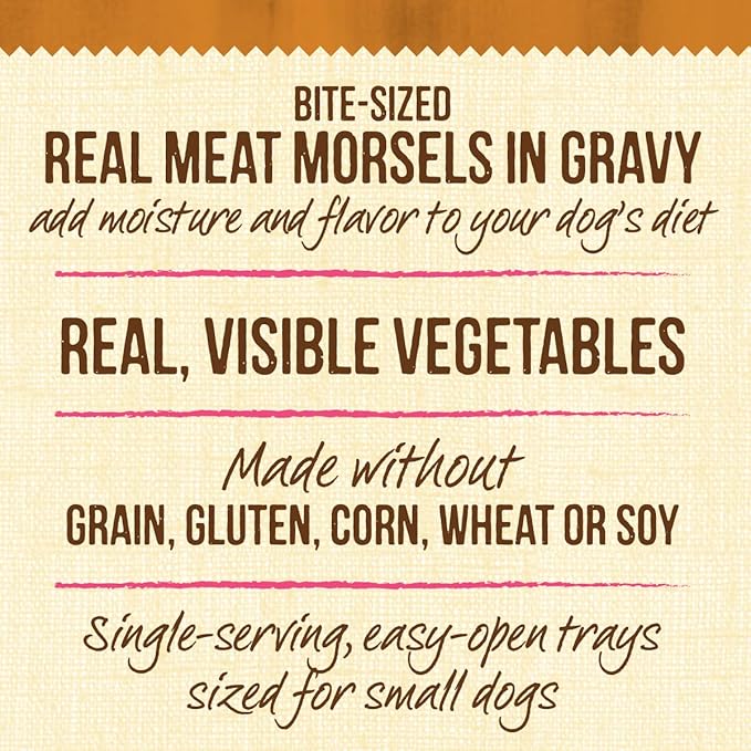 Merrick Lil’ Plates Premium Grain Free Natural, Soft Wet Dog Food For Small Dogs, Tiny Thanksgiving Day Dinner - (Pack of 12) 3.5 oz. Tubs