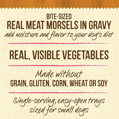 Merrick Lil’ Plates Premium Grain Free Natural, Soft Wet Dog Food For Small Dogs, Tiny Thanksgiving Day Dinner - (Pack of 12) 3.5 oz. Tubs