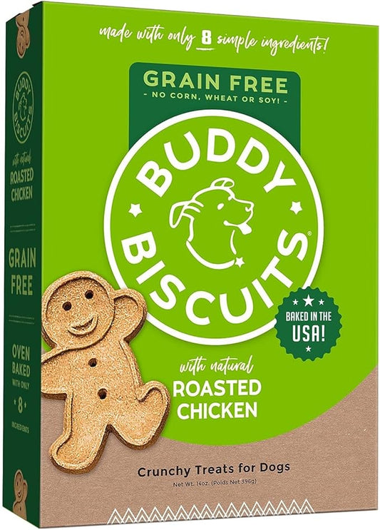 Buddy Biscuits 14 oz Box of Grain-Free Crunchy Dog Treats Made with Natural Roasted Chicken