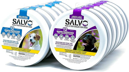 SALVO Flea and Tick Collar for Dogs - Pack of 2 for 12 Months of Protection - Flea and Tick Prevention for Dogs (Large)