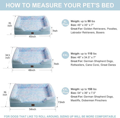 WNPETHOME Waterproof Dog Beds for Jumber Dogs, Orthopedic XXLarge Dog Bed with Sides, Big Dog Couch Bed with Washable Removable Cover, Pet Bed Sofa with Non-Slip Foam for Sleeping