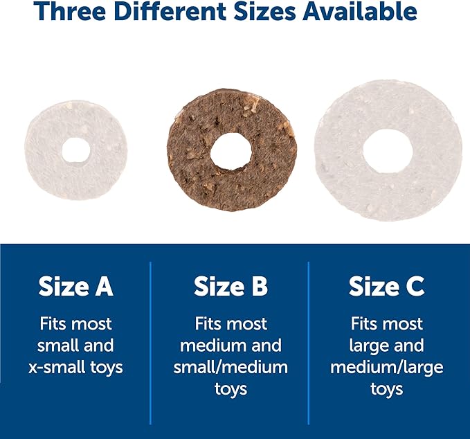 PetSafe® Natural Rawhide Treat Ring Refills, Size B, Peanut Butter Flavor, Replacement Treats Busy Buddy Treat Ring Holding Toys