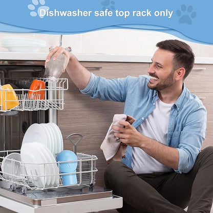 Portable Dog Water Bottle - Dishwasher Safe Material Dog Water Bottle Leak-Proof Water Dispenser for Pet Outdoor Activities Hiking Walking and Camping(Blue)
