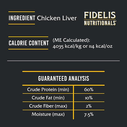 FIDELIS Freeze Dried Dog Treats for Large & Small Dogs - Made with USA Raw Chicken Liver, Single Ingredient, Grain-Free, Gluten-Free (4 oz)