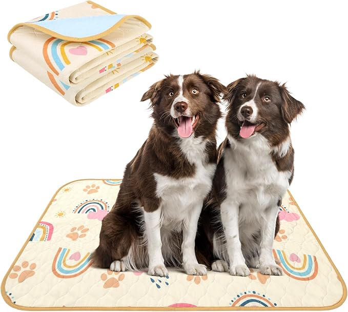 KOOLTAIL Washable Pee Pads for Dogs, 2 Packs 36*41in Reusable Super Absorbent Dog Whelping Training Pads, Crate Pads for Puppy Cages, Nonslip Waterproof Large Dog Mats for Floors Bed Playpen Car Sofa