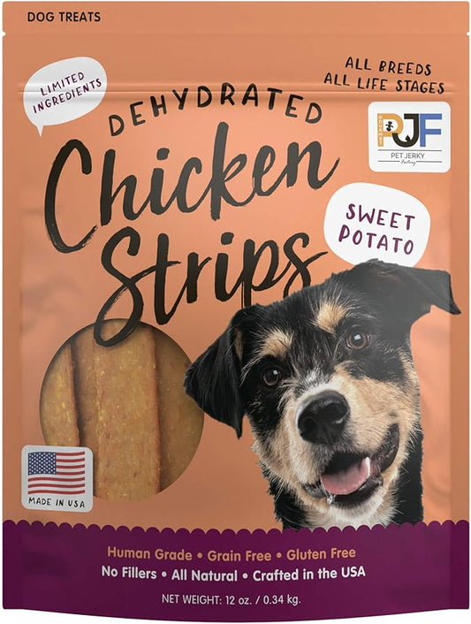 Premium Chicken & Sweet Potato 12 oz. Dog Jerky Treats | 100% Human Grade | USA Made | High Protein | Grain Free | Limited Ingredients | BHA-BHT Free | Soft-Tender