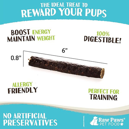 Raw Paws Wild-Caught Venison Treats for Dogs, 6-oz - Packed in USA - Real Meat Venison Jerky Dog Treats Free-Range Venison Dog Jerky Treats - All-Natural, Grain, Corn & Soy Free Venison Dog Treats