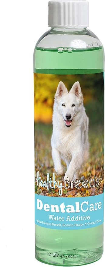 Healthy Breeds Dog Dental Care Water Additive for German Shepherd - Helps Freshen Breath, Reduce Plaque & Control Tartar - Mint Flavor - 8 oz