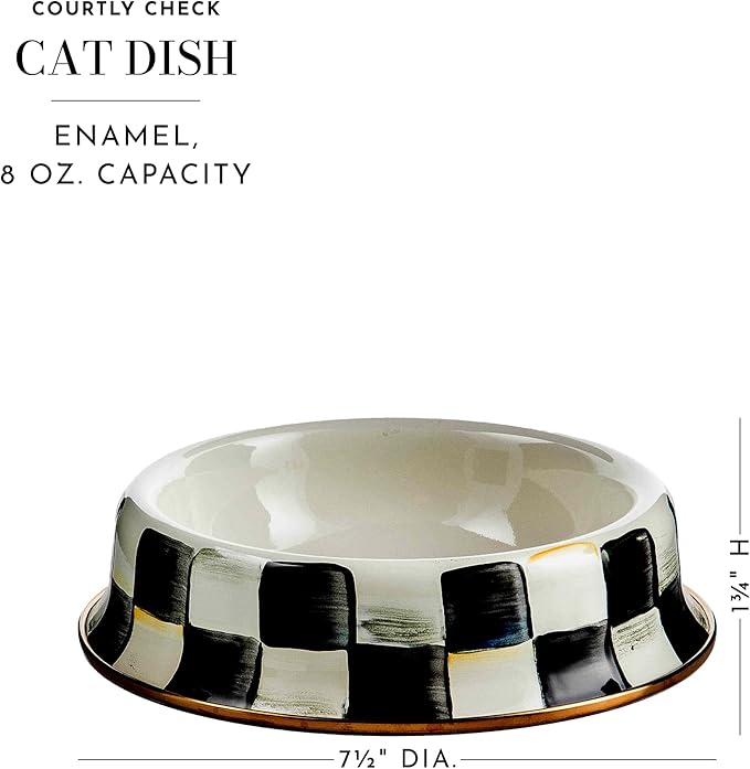 MacKenzie-Childs Courtly Check Pet Bowl, Cute Cat and Dog Bowl, Small