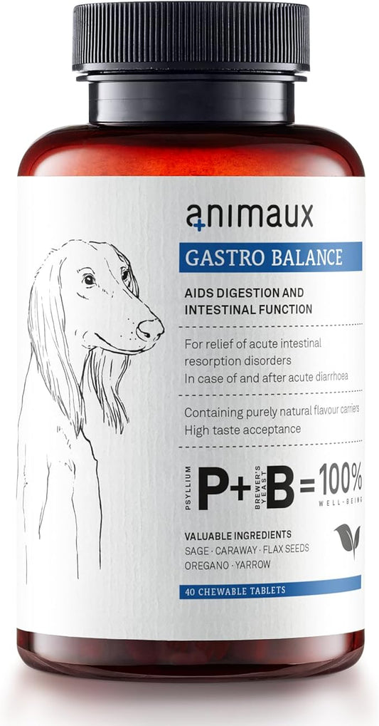 animaux – Gastro Balance for Dogs, Digestive Health Support and Probiotics, Brewer’s Yeast, Fennel, Helps to Relieve Diarrhea, Excess Winds, Irritable Bowel, 40 Chewable Tablets, 40 days supply