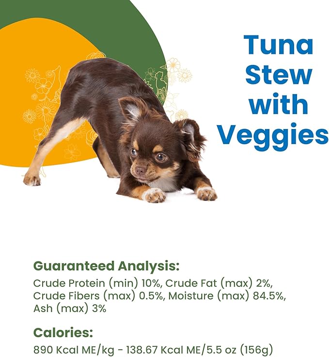 almo nature HQS Complete Tuna Stew with Green Bean & Potato in gravy, Grain Free, Additive Free, Adult Dog Canned Wet Food, Shredded 24 x 156g/5.5oz