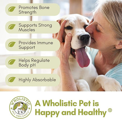 Wholistic Pet Organics Sea Coral: Organic Sea Coral Calcium Dog Supplement - Natural Source of Calcium for Dogs Teeth and Bone Health - Natural Marine Coral Calcium Vitamins for Dogs