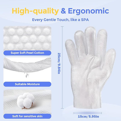 Pet Cleaning glove wipes for Dogs & Cats, Hypoallergenic Deodorizing Disposable No-Rinse Grooming Wipes, Extra Thick Bathing Wipes,Perfect for Pet Dry Cleaning,Daily Care and Travel,24 pcs