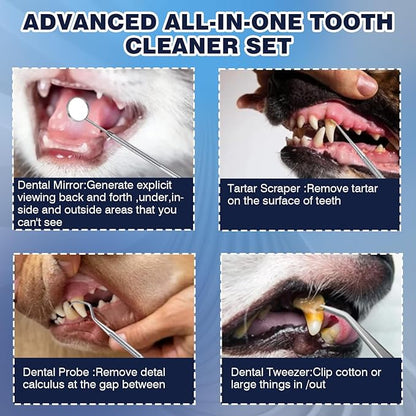 Dog Plaque Remover for Teeth,Dog Tooth Tartar Remover,5 Modes Pet Ultrasonic Tooth Cleaner, Dental Care Teeth Cleaning Kit, Teeth Cleaner for Large and Small Dogs