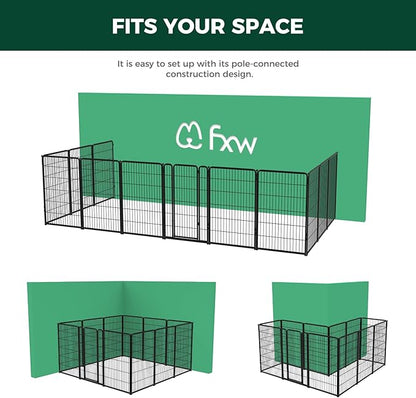 FXW Homeplus Dog Playpen Designed for Indoor Use, 45" Height for Large Dogs, Black│Patented