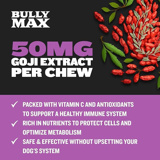 Bully Max 2-in-1 Anti-Aging Multivitamin Chews - Senior Dog Food Supplement for Vitality, Immunity, Joint Support with Postbiotics - Adult Dog Vitamins - 2 Packs, 75 Tasty Soft Chews per Pack