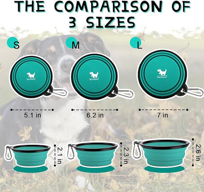 Rest-Eazzzy Large Collapsible Dog Bowls 1000 ml, 2-Pack Dog Portable Water Bowl for Dogs Cats Pet Foldable Feeding Watering Dish for Traveling Camping Walking with 2 Carabiners, BPA Free
