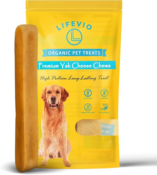 Premium Himalayan Yak Cheese Dog Chews - Long Lasting Sticks | 100% Natural Chews Made with Himalayan Yak Milk, Pink Salt, and Lime Juice | (1 Stick - Extra Large)