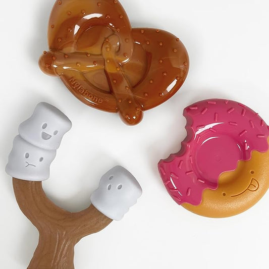 Nylabone Power & Strong Chew Dog Chew Toy Pack Bundle - Fun & Cute Dog Toys for Aggressive Chewers, Tough Dog Toys, Donut, Marshmallow Stick, and Pretzel Shapes, Giant/Large (3 Count)