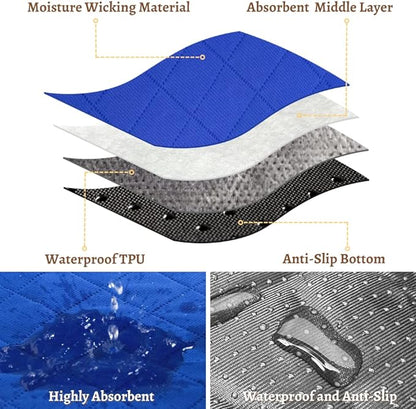 Dog Playpen Mat Pee Pad for Puppy Cat Octagon Shape Non-Slip Washable Whelping Pads Leakproof Potty Training Pads Reusable Absorption Pet Cage Liner - 2 Pack