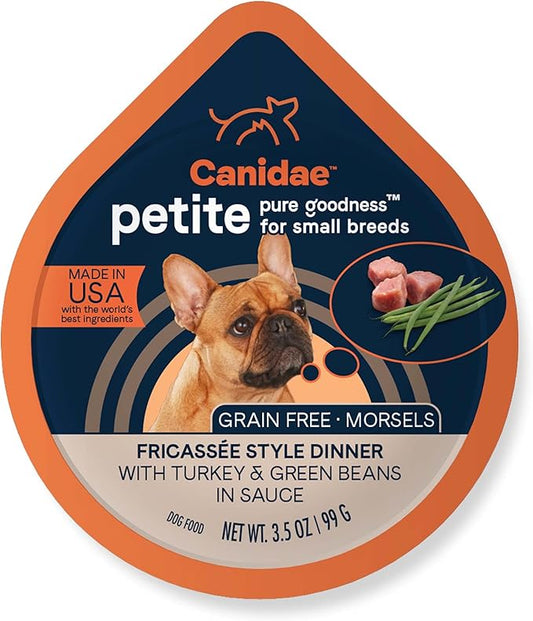 Canidae Pure Petite Premium Wet Dog Food for Small Breeds, Morsels with Turkey & Green Beans, 3.5 oz, (Case of 12) Grain Free