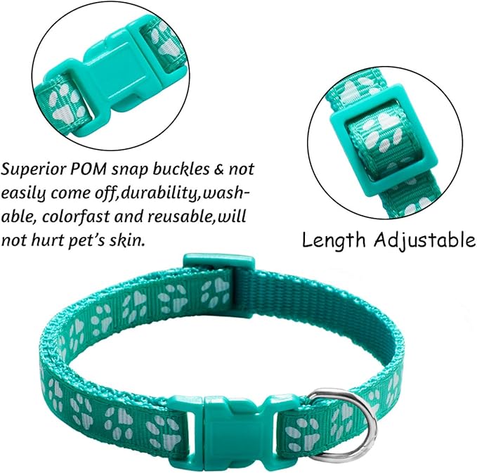YOY 12 pcs/Set Soft Nylon Puppy Whelping ID Collars - Adjustable Reusable Washable Baby Dog ID Bands Pet Identification for Breeders, Neck 8" - 13"