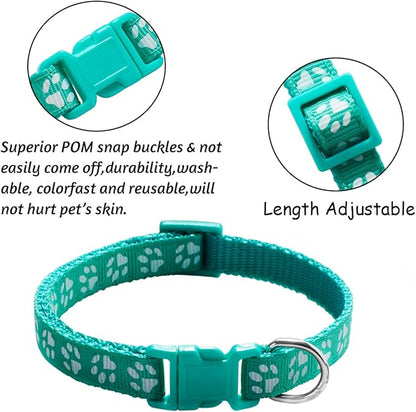 YOY 12 pcs/Set Soft Nylon Puppy Whelping ID Collars - Adjustable Reusable Washable Baby Dog ID Bands Pet Identification for Breeders, Neck 8" - 13"