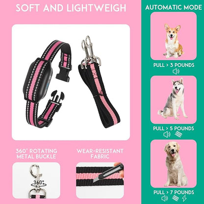 Electronic Dog Training Leash Collar - Adjustable Sound/Vibration/Static Stimuli Shock Collar, Traction Force Trigger Induction Collar, Long-Range Training Collars, Water-Resistant Dog Collar
