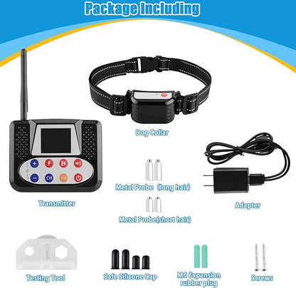 Wireless Dog Fence with Remote Training collar, Portable Dog Containment System with 2.4GHZ Signal, Dog Training & Behavior Aids for Medium Large Dogs