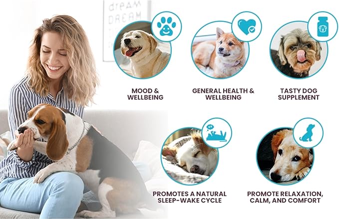 3mg Melatonin for Dogs - Adrenal Support and Sleep Support - 120 Peanut Butter Flavored Tablets - Dog Melatonin for Medium Size Dog Breeds