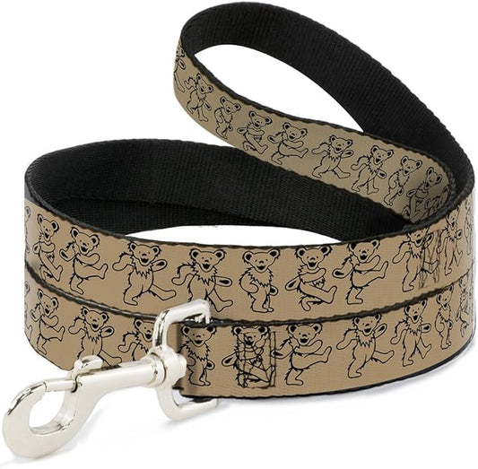 Buckle-Down Pet Leash - Dancing Bears Tan/Black - 4 Feet Long - 1" Wide