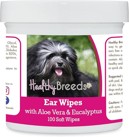 Healthy Breeds Lowchen Ear Cleaning Wipes with Aloe & Eucalyptus for Dogs 100 Count
