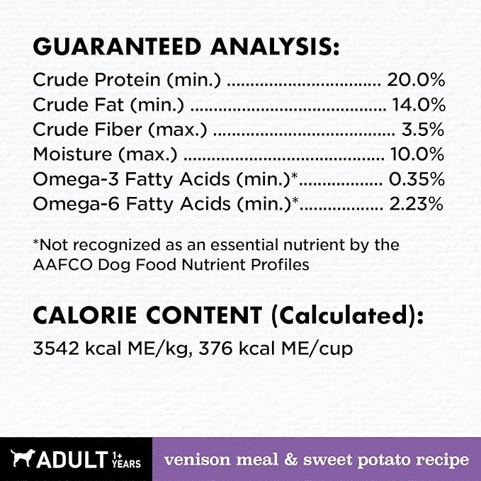 NUTRO Limited Ingredient Diet Adult Dry Dog Food Venison Meal & Sweet Potato Dog Kibble, 22 lb. Bag