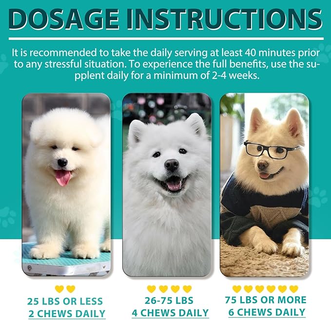 Hemp Calming Chews for Dogs 110 Count, Dog Calming Treats, Helps with Dog Anxiety, Separation, Barking, Stress Relief, Melatonin for Dogs, Sleep Calming Aid, for All Breeds & Sizes