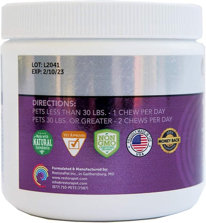 RestoraPet Allergy, Itch & Immune Soft Chews - Natural Supplement for Dogs - Support Immunity, Soothe Skin Irritation, Improve Coat Quality – with Lactoferrin, Colostrum & Omega 3-60 Bacon Chewables