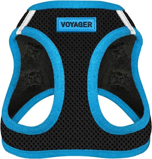 Voyager Step-In Air Dog Harness - All Weather Mesh Step in Vest Harness for Small and Medium Dogs by Best Pet Supplies - Blue Trim, Small
