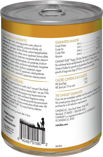 Canidae PURE Limited Ingredient Premium Puppy Wet Dog Food, Chicken Recipe, 13 Ounce (Pack of 12), Grain Free