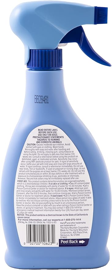 Hartz UltraGuard Flea And Tick Dog Spray, Kills And Repels Fleas And Ticks, 16 Ounce