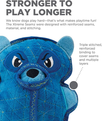 Outward Hound Xtreme Seamz Raccoon Squeaky Plush Dog Toy - Reinforced Dense Stuffing Plush Toy