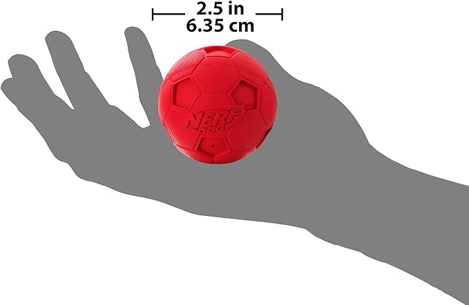 Nerf Dog 2.5in Soccer Squeak Ball - Red, Dog Toy