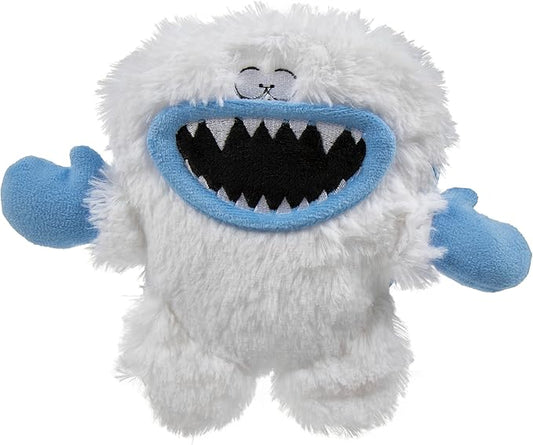 goDog Holiday Collection Mixed Materials TPE-Plush Yeti Squeaky Dog Toy, Chew Guard Technology - White, One Size