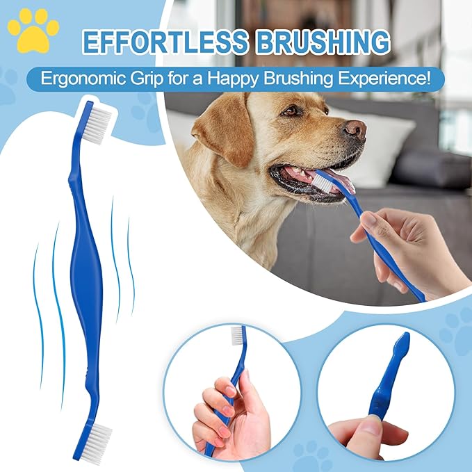 Comfort Grip Canine Toothbrush for Large Dogs - Ergonomically Designed for Easy Dental Care for Large Dogs Dog Dental Cleaning - L