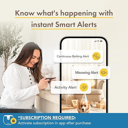 Furbo Mini NEW Pet Camera + Nanny Bundle: Home Security & Cat, Dog Safety Alerts, Pet Camera with Speaker, Smart Home Indoor Cam w Phone App & Night Vision (Additional Subscription Required at Setup)