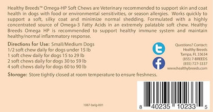 Healthy Breeds Belgian Malinois Omega HP Fatty Acid Skin and Coat Support Soft Chews 60 Count