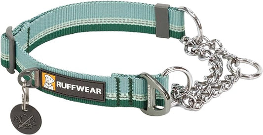 Ruffwear, Chain Reaction Dog Collar, Martingale Style for On-Leash Walking, River Rock Green, 20"-26"