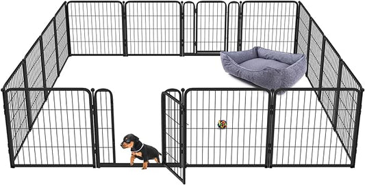 FXW Homeplus Dog Playpen Designed for Indoor Use, 24" Height for Puppy and Small Dogs, Black│Patented